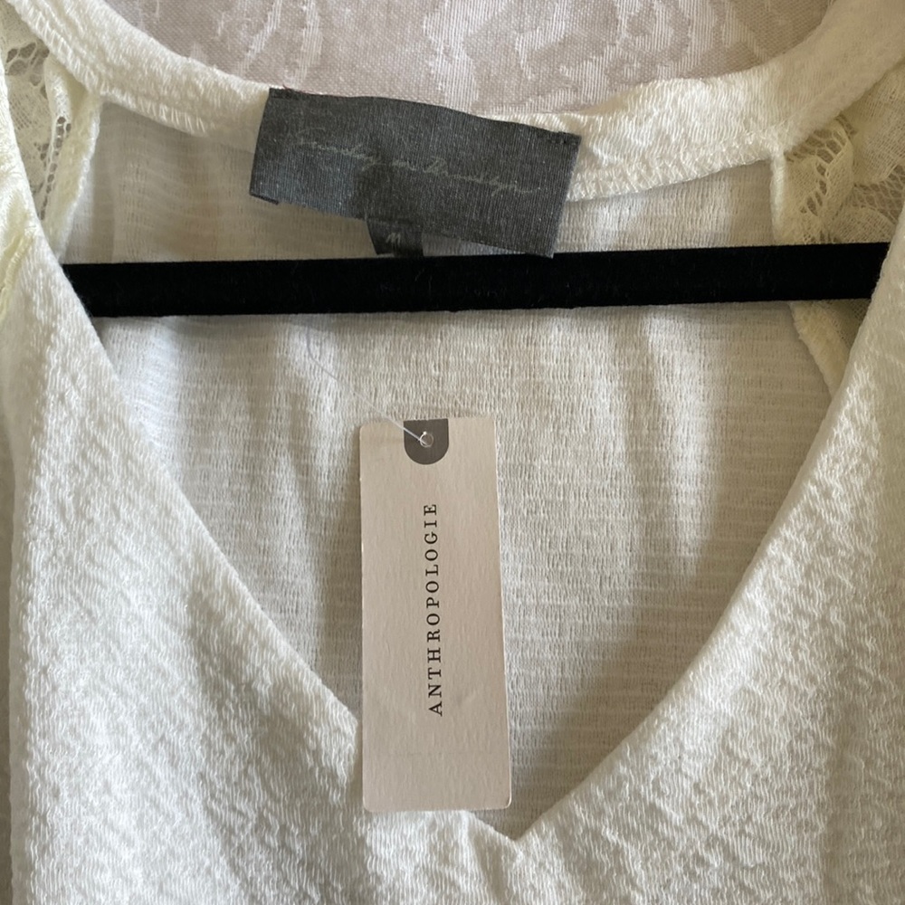 anthropologie sunday in brooklyn lace white blouse M NWT - Picture 8 of 10